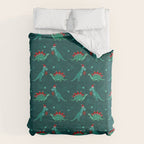Cute Christmas Dinosaurs Dinos Dinosaur Comforter Gallery Image 6