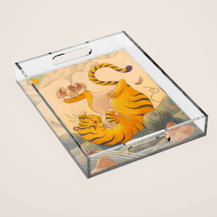 Perching Pigeon, Tumbling Tiger Acrylic Tray Gallery Image 1
