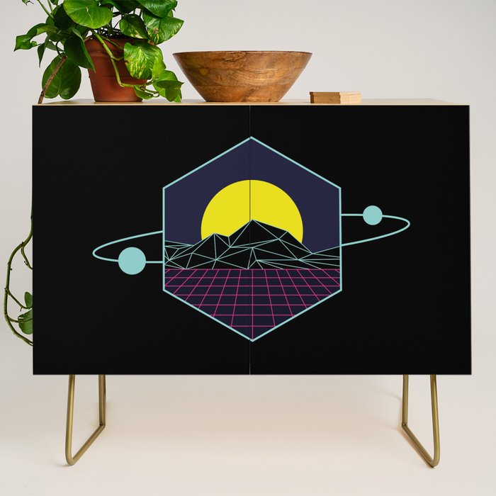 Outrun to the Sun / Spacewave / 80s Retro Credenza Gallery Image 1