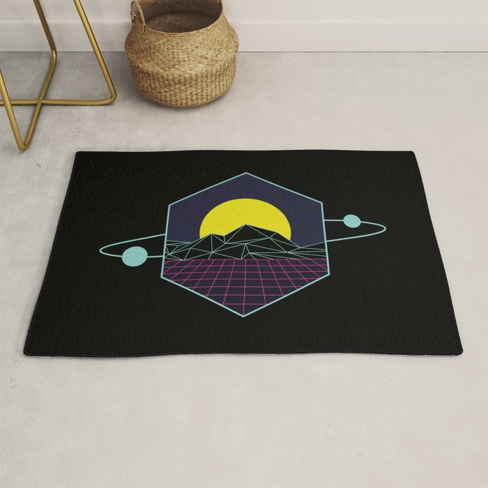 Outrun to the Sun / Spacewave / 80s Retro Rug Gallery Image 1
