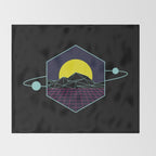 Outrun to the Sun / Spacewave / 80s Retro Throw Blanket Gallery Image 2