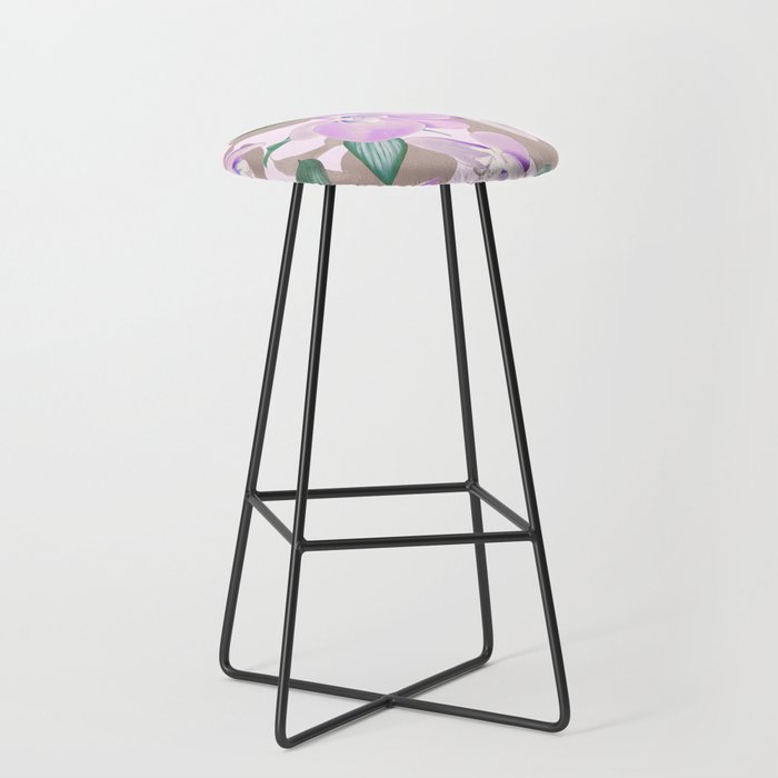 Lovely lilac exotic flowers L Stool Gallery Image 1