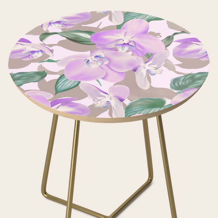 Lovely lilac exotic flowers L Side Table Gallery Image 2