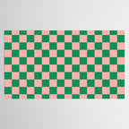 Checkerboard Mini Check Checkered Pattern Green and Pink Tablecloth Gallery Image 2