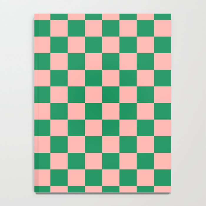 Checkerboard Mini Check Checkered Pattern Green and Pink Notebook Gallery Image 4