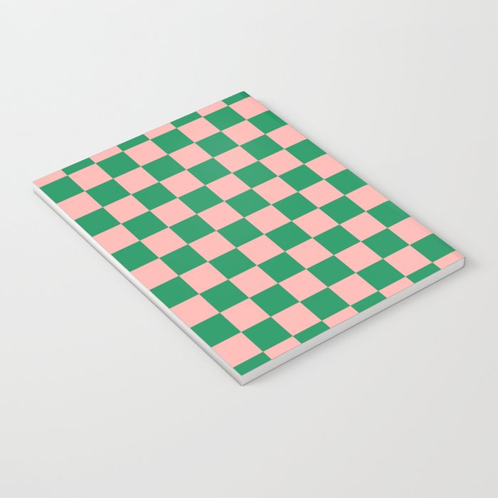 Checkerboard Mini Check Checkered Pattern Green and Pink Notebook Gallery Image 3