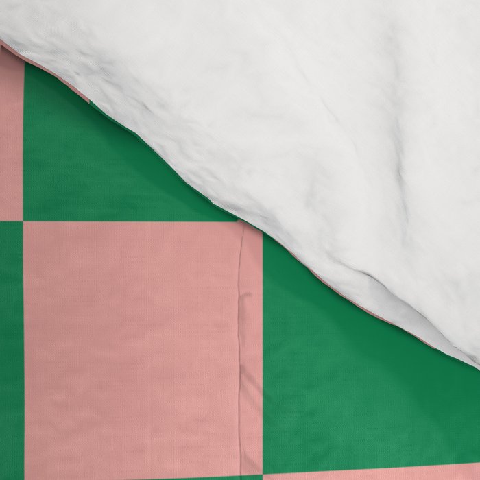 Checkerboard Mini Check Checkered Pattern Green and Pink Comforter Gallery Image 4