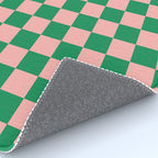 Checkerboard Mini Check Checkered Pattern Green and Pink Rug Gallery Image 4