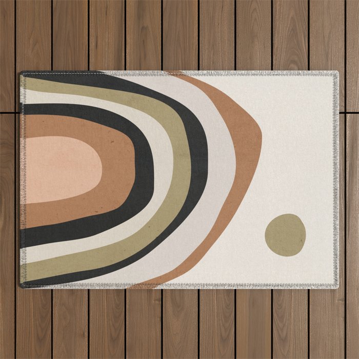 Abstract Art Rainbow 3 Outdoor Rug Gallery Image 1