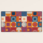 Retro Geo Textile Mid Century Pattern Desk Mat Gallery Image 3