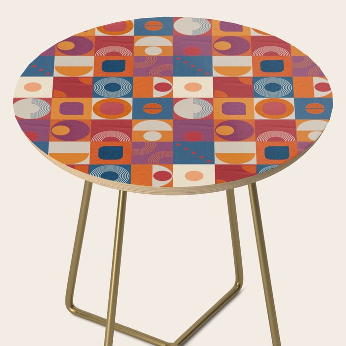 Retro Geo Textile Mid Century Pattern Side Table Gallery Image 2