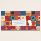 Retro Geo Textile Mid Century Pattern Desk Mat Gallery Image 1