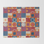 Retro Geo Textile Mid Century Pattern Throw Blanket Gallery Image 2