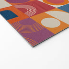 Retro Geo Textile Mid Century Pattern Welcome Mat Gallery Image 2