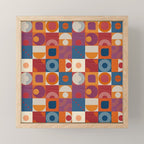Retro Geo Textile Mid Century Pattern Mini Art Print Gallery Image 1