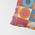 Retro Geo Textile Mid Century Pattern Pillow Sham Gallery Image 4