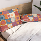 Retro Geo Textile Mid Century Pattern Pillow Sham Gallery Image 2