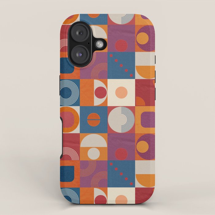 Retro Geo Textile Mid Century Pattern iPhone Case Gallery Image 1