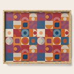 Retro Geo Textile Mid Century Pattern Serving Tray Gallery Image 1
