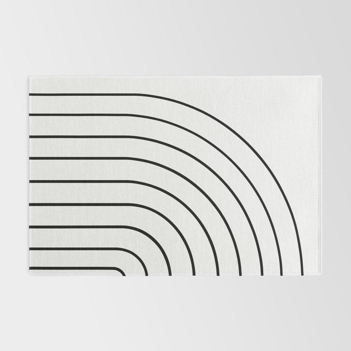 Minimal Arch IV Black and White Modern Geometric Lines Rug Gallery Image 2