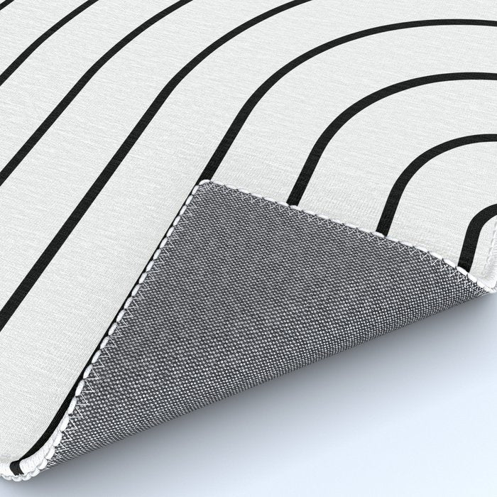 Minimal Arch IV Black and White Modern Geometric Lines Rug Gallery Image 4
