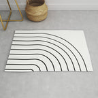 Minimal Arch IV Black and White Modern Geometric Lines Rug Gallery Image 1