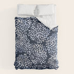 Abstract Navy Watercolor Line Flowers Comforter Gallery Image 6