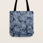 Abstract Navy Watercolor Line Flowers Tote Bag Gallery Image 1