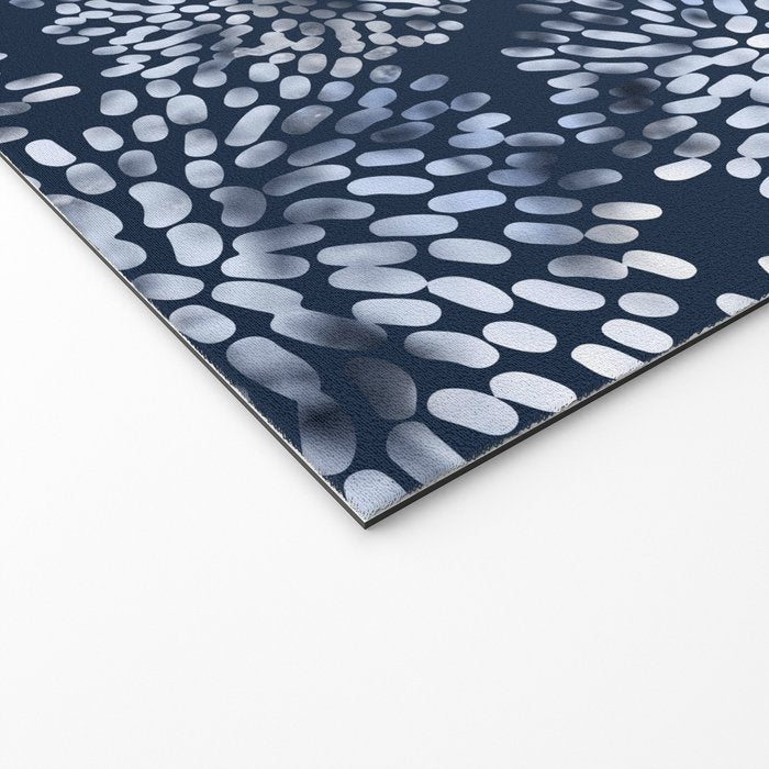 Abstract Navy Watercolor Line Flowers Welcome Mat Gallery Image 2