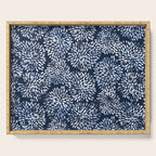 Abstract Navy Watercolor Line Flowers Serving Tray Gallery Image 1
