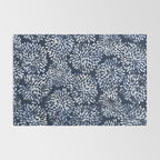Abstract Navy Watercolor Line Flowers Rug Gallery Image 2