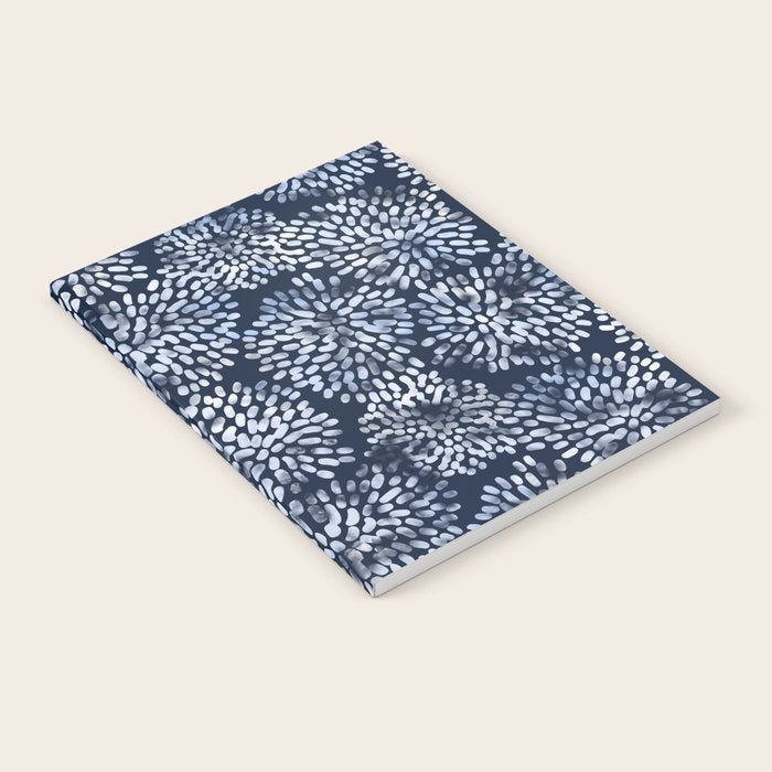 Abstract Navy Watercolor Line Flowers Notebook Gallery Image 2