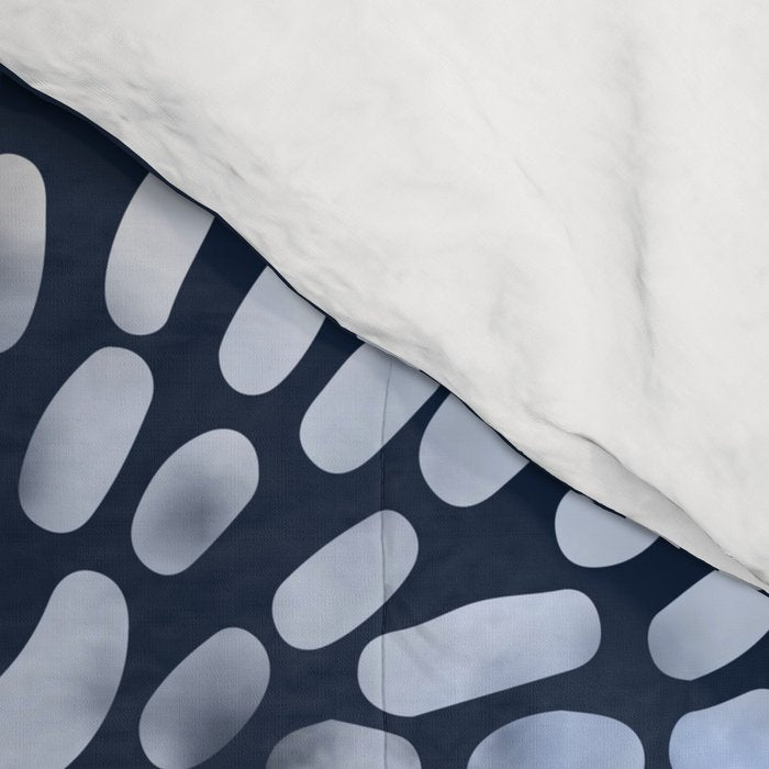 Abstract Navy Watercolor Line Flowers Comforter Gallery Image 4