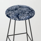 Abstract Navy Watercolor Line Flowers Stool Gallery Image 2