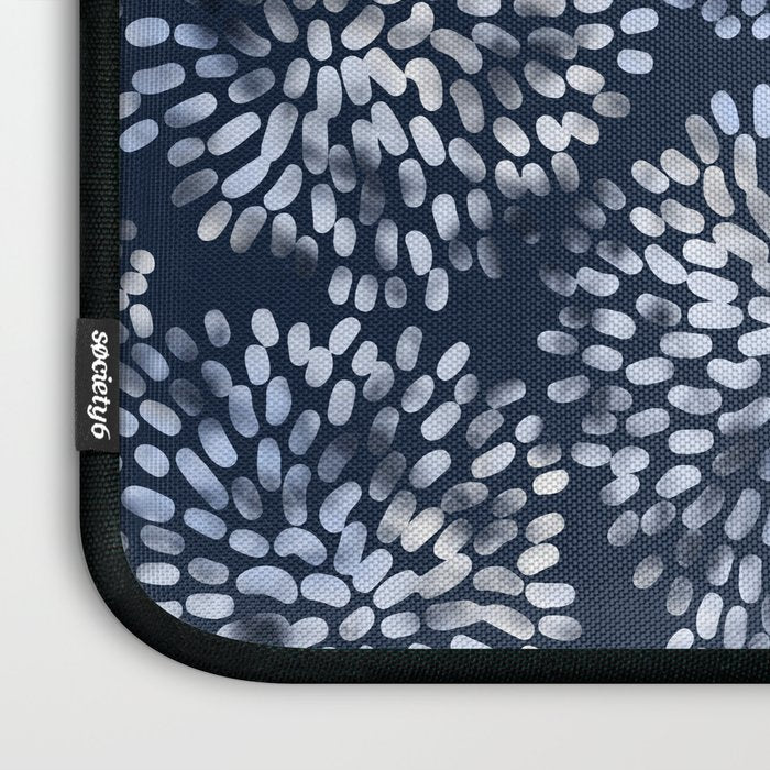 Abstract Navy Watercolor Line Flowers Laptop Sleeve Gallery Image 3