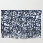 Abstract Navy Watercolor Line Flowers Wall Hanging Gallery Image 1