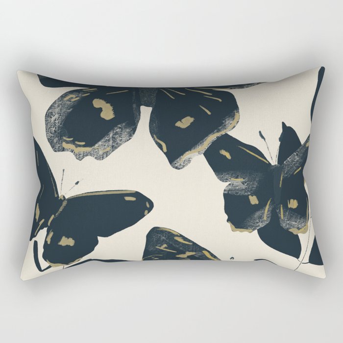 Black Butterflies Rectangular Pillow Gallery Image 1