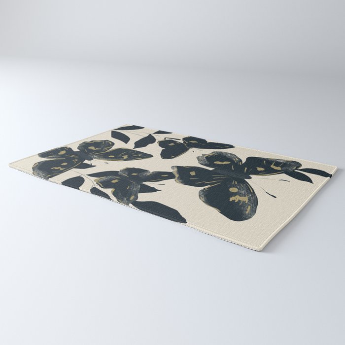 Black Butterflies Rug Gallery Image 3
