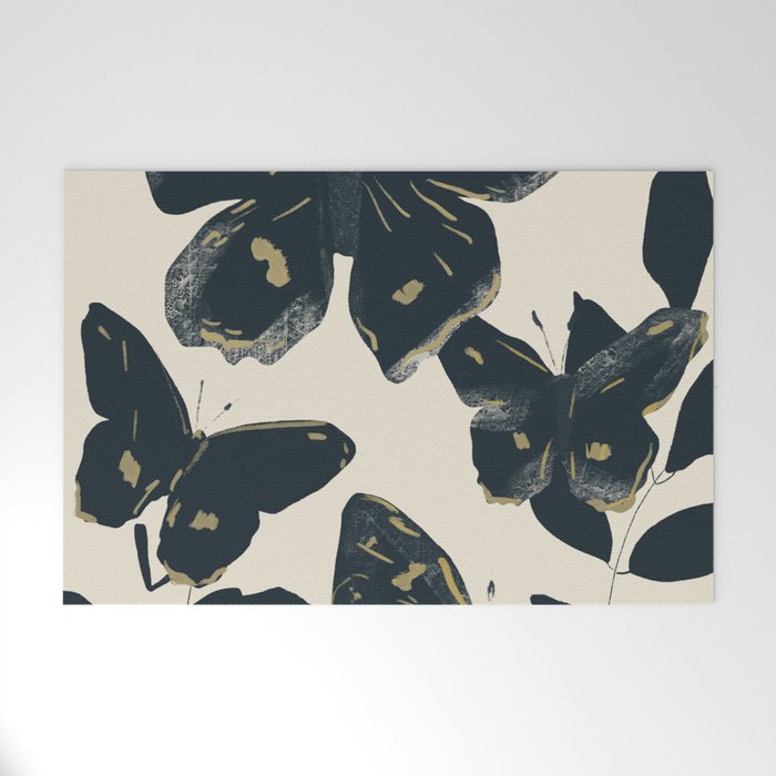 Black Butterflies Welcome Mat Gallery Image 1