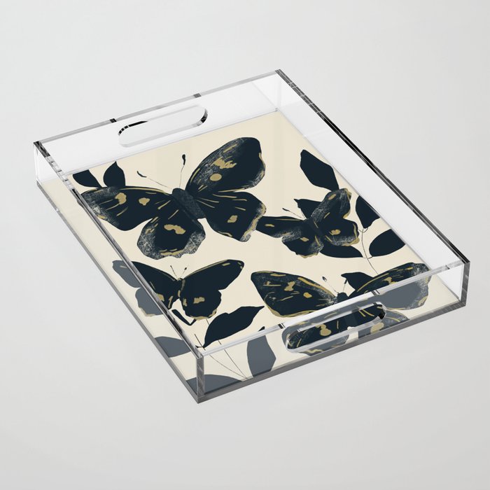 Black Butterflies Acrylic Tray Gallery Image 1