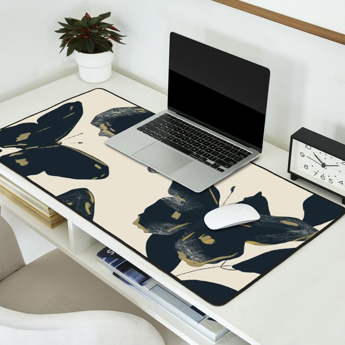 Black Butterflies Desk Mat Gallery Image 2