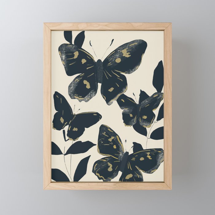 Black Butterflies Mini Art Print Gallery Image 1