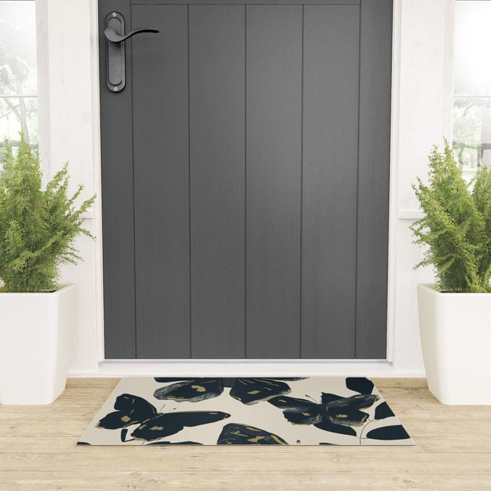 Black Butterflies Welcome Mat Gallery Image 3