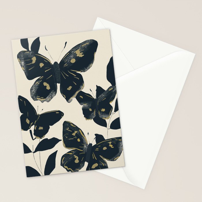 Black Butterflies Stationery Card Gallery Image 2