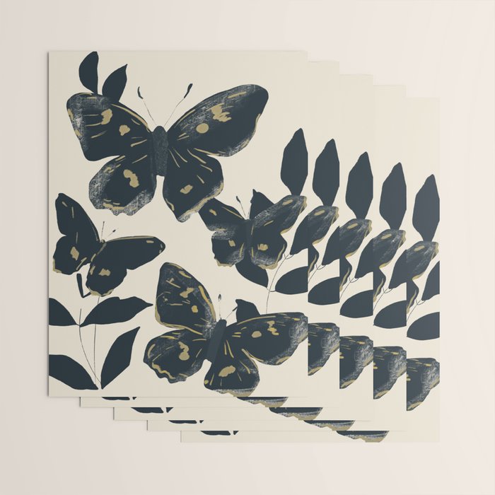Black Butterflies Wrapping Paper Gallery Image 3