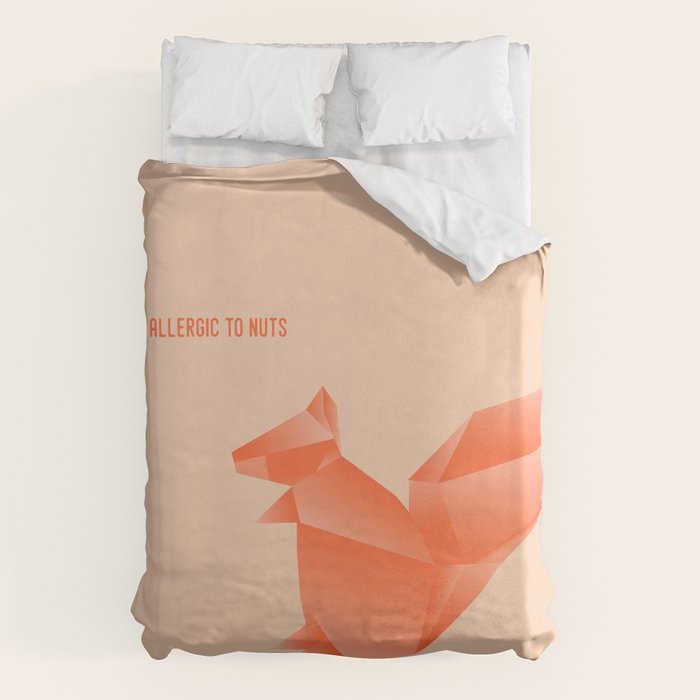 Allergic to Nuts - Origami Orange Squirrel Duvet Cover Gallery Image 1