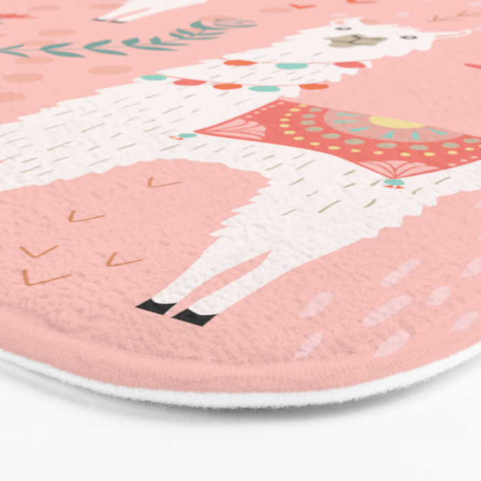 Lovely Llama on Pink Bath Mat Gallery Image 3