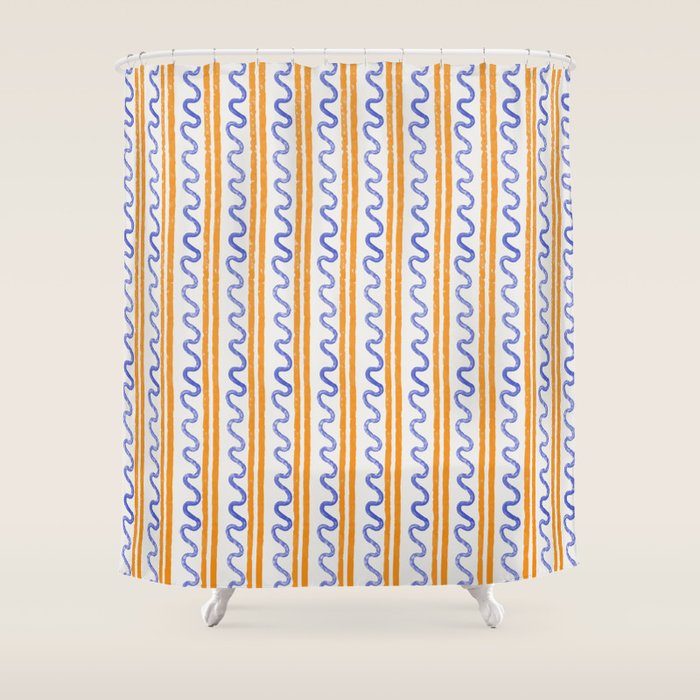 Electric Waves Shower Curtain Gallery Image 1
