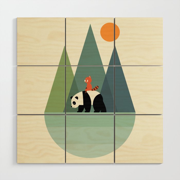 Panda Journey Wood Wall Art Gallery Image 1