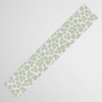 Mint green flower blossom scatter on blush pink Table Runner Gallery Image 3